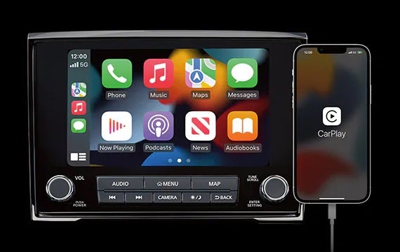 Stay connected with a standard 8" touch-screen display 2023 Nissan Titan | Reiselman Nissan in Kansas City MO